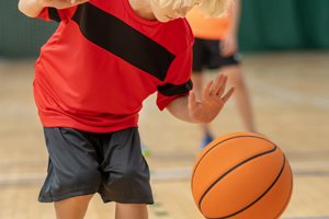 Children playing basketball